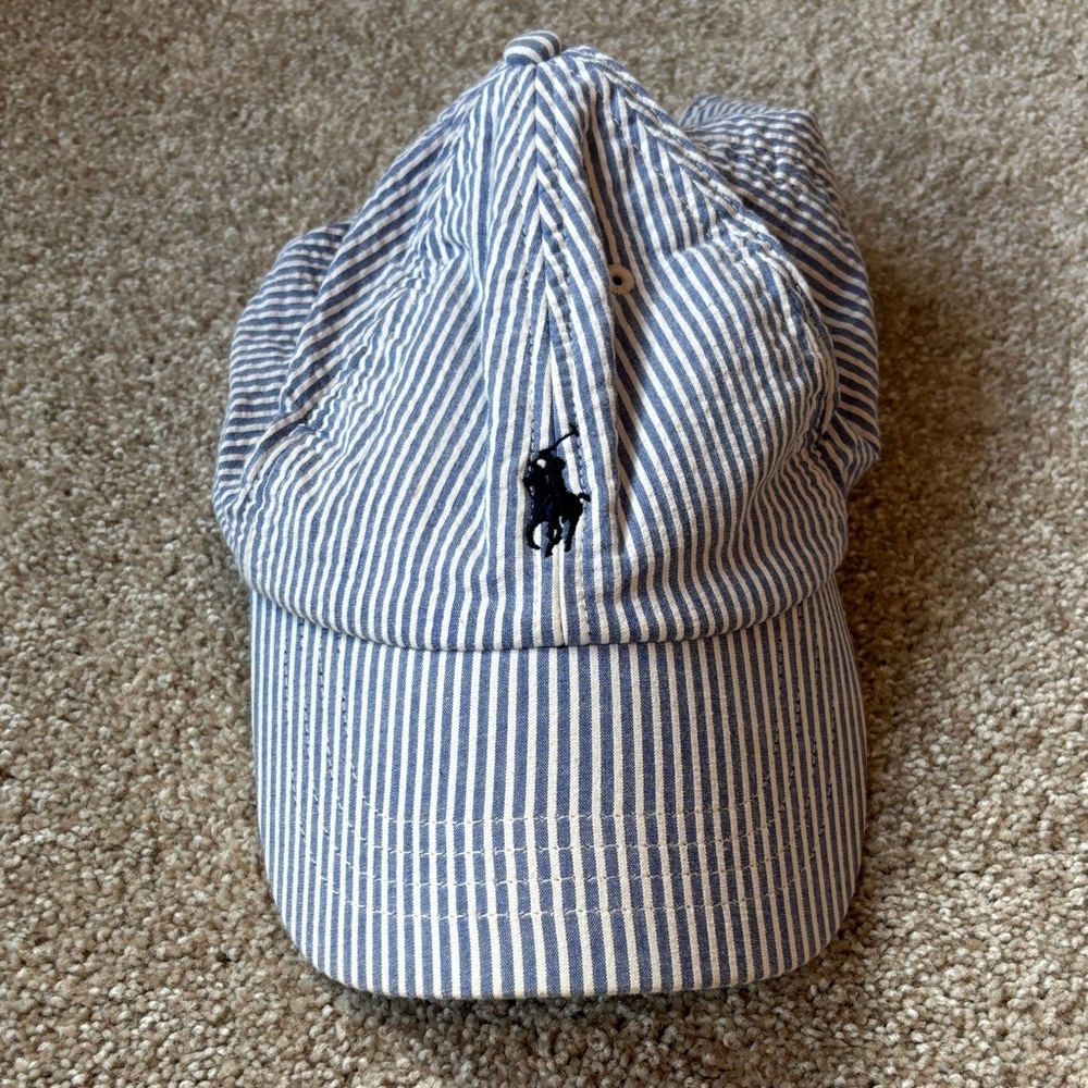 Polo by Ralph Lauren Blue and White Seersucker Hat
